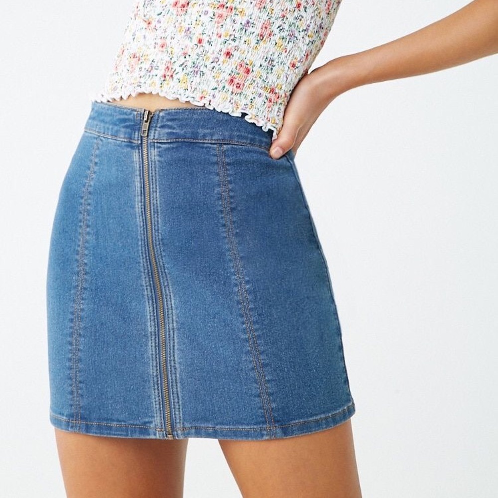 Jean zip skirt F21